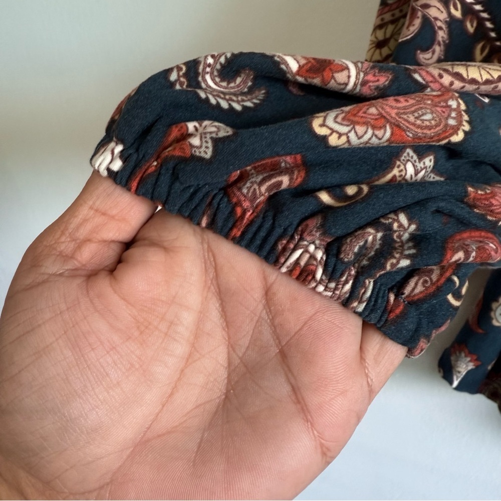 LuLaRoe Boho Paisley Print Hippie Blouse - Picture 5 of 9